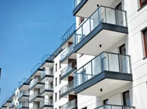 Condo/Apartment Complex in Colorado, white with balconies on all apartments