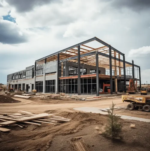 Industrial building being built and under construction in Colorado